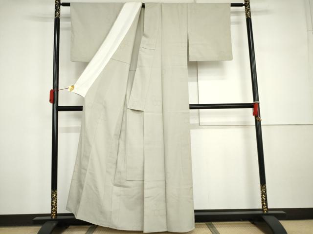 平和屋着物▽本塩沢　単衣　亀甲文　正絹　逸品　AABI7300cs