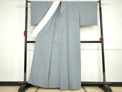 平和屋着物▽上質な色無地　単衣　うこん染　紅碧色　正絹　逸品　AABI7301cs