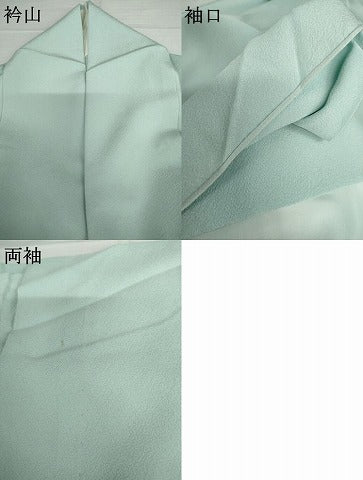 平和屋着物▽上質な色無地　単衣　白藍色　正絹　逸品　AABI7306cs