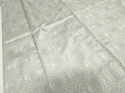 平和屋着物▽上質な紬　単衣　亀甲文　正絹　逸品　AABI7310cs