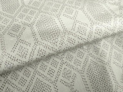 平和屋着物▽上質な紬　単衣　亀甲文　正絹　逸品　AABI7310cs