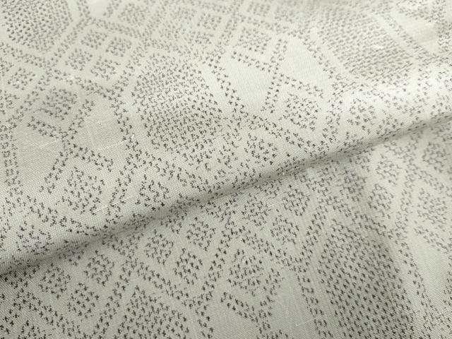 平和屋着物▽上質な紬　単衣　亀甲文　正絹　逸品　AABI7310cs