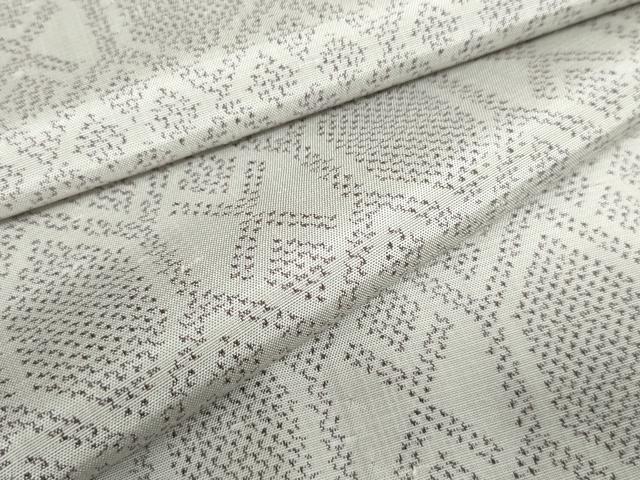 平和屋着物▽上質な紬　単衣　亀甲文　正絹　逸品　AABI7310cs