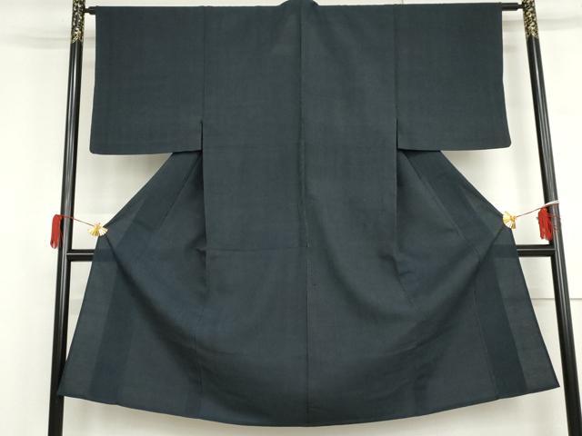 平和屋着物▽男性　本塩沢　単衣　130亀甲　正絹　逸品　AABI7313cs