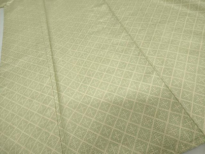 平和屋着物▽上質な紬　単衣　菱文　正絹　逸品　AABI7314cs