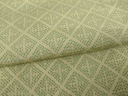 平和屋着物▽上質な紬　単衣　菱文　正絹　逸品　AABI7314cs