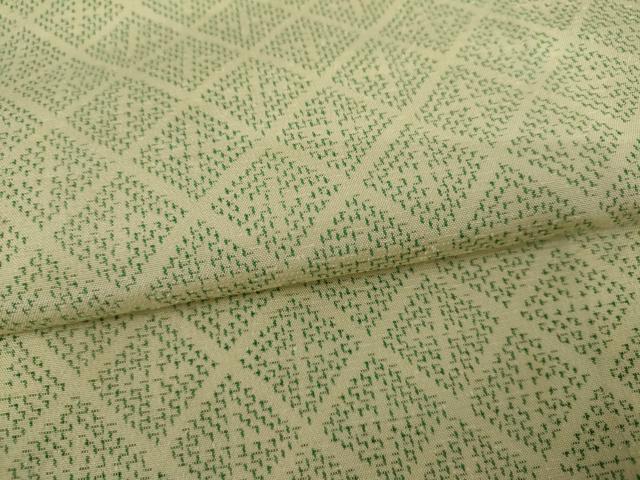 平和屋着物▽上質な紬　単衣　菱文　正絹　逸品　AABI7314cs
