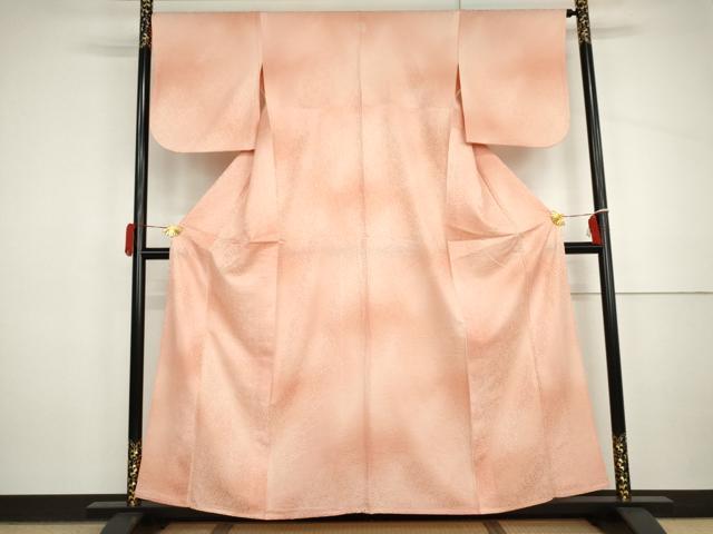 平和屋着物▽上質な小紋　単衣　霞文　暈し染め　正絹　逸品　AABI7317cs