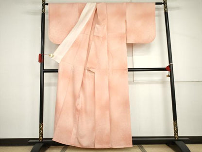 平和屋着物▽上質な小紋　単衣　霞文　暈し染め　正絹　逸品　AABI7317cs