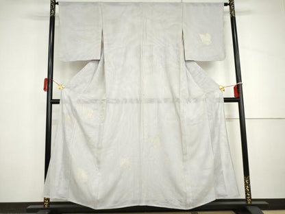平和屋着物▽訪問着　単衣　紗×紗　舞蝶文　正絹　逸品　AABI7318cs