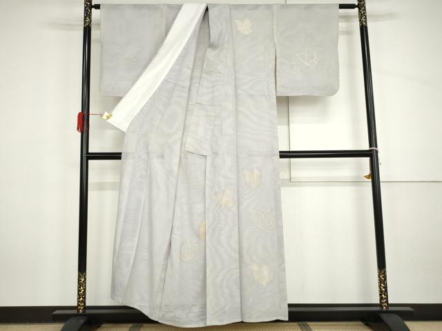 平和屋着物▽訪問着　単衣　紗×紗　舞蝶文　正絹　逸品　AABI7318cs