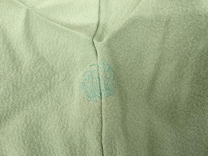 平和屋着物▽上質な色無地　単衣　薄青色　正絹　逸品　AABI7320cs