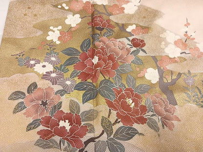 平和屋着物●訪問着　草花文　正絹　逸品　AABI7322ph