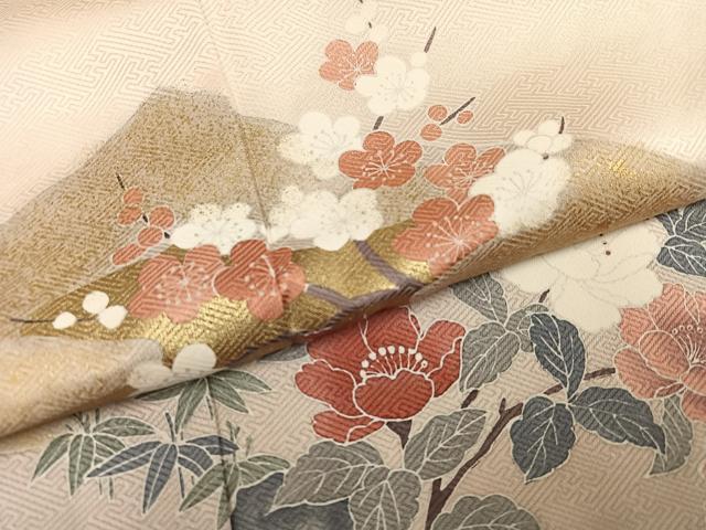 平和屋着物●訪問着　草花文　正絹　逸品　AABI7322ph