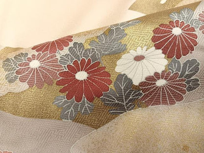 平和屋着物●訪問着　草花文　正絹　逸品　AABI7322ph