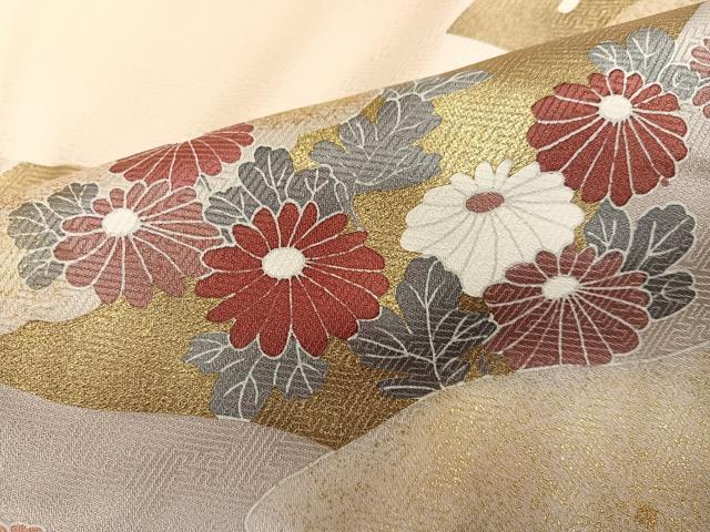 平和屋着物●訪問着　草花文　正絹　逸品　AABI7322ph