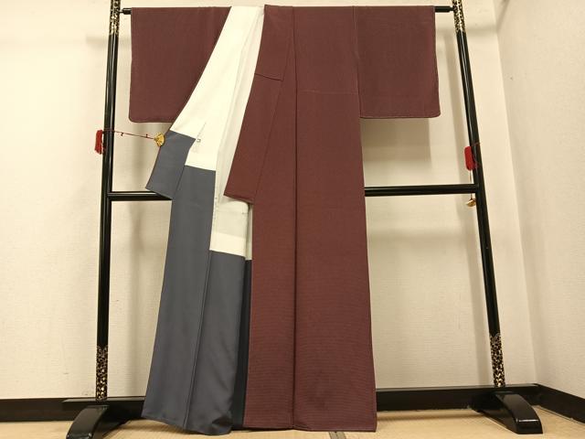 平和屋着物●江戸小紋　角通し　正絹　逸品　未使用　AABI7324ph