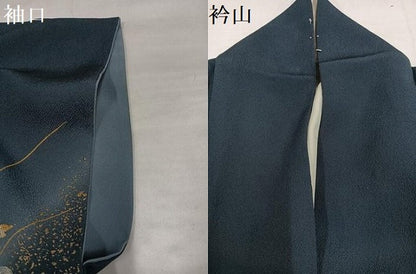 平和屋着物●訪問着　駒刺繍　草花文　暈し染め　金銀彩　正絹　逸品　AABI7328ph