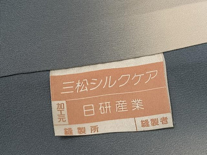平和屋着物●訪問着　駒刺繍　草花文　暈し染め　金銀彩　正絹　逸品　AABI7328ph
