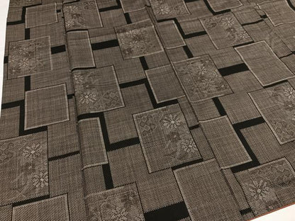 平和屋着物●本場大島紬　一元絣　色紙花文　正絹　逸品　AABI7333ph