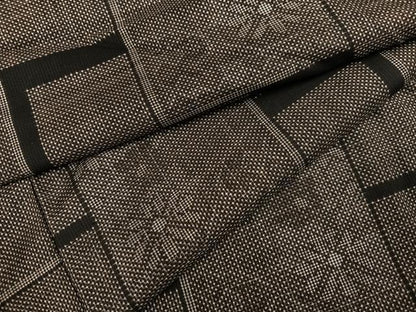 平和屋着物●本場大島紬　一元絣　色紙花文　正絹　逸品　AABI7333ph