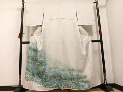 平和屋着物▽豪華色留袖　単衣　草花舟文　正絹　逸品　AABI7337ph