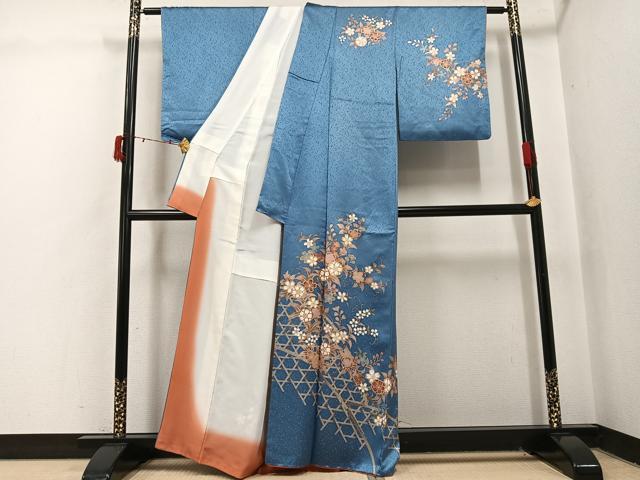 平和屋着物●訪問着　花唐草籬文　金彩　正絹　逸品　AABI7338ph