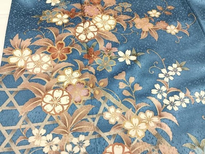 平和屋着物●訪問着　花唐草籬文　金彩　正絹　逸品　AABI7338ph