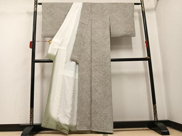 平和屋着物●お召　草花文　正絹　逸品　AABI7339ph
