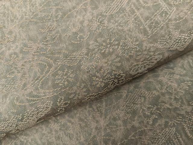 平和屋着物●お召　草花文　正絹　逸品　AABI7339ph
