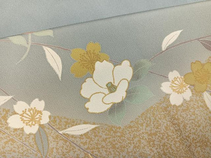 平和屋着物●訪問着　駒刺繍　几帳花文　暈し染め　金彩　正絹　逸品　AABI7343ph