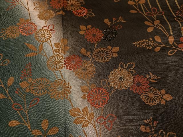 平和屋着物●訪問着　刺繍　草花舞蝶文　暈し染め　正絹　逸品　AABI7344ph