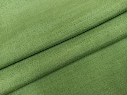 平和屋着物●上質な紬　色無地　山葵色　正絹　逸品　AABI7346ph