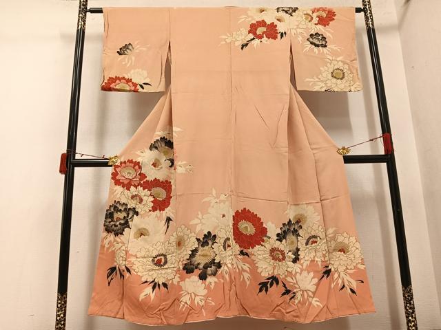 平和屋着物●アンティーク　大正ロマン　訪問着　花尽くし　金彩　正絹　逸品　AABI7347ph