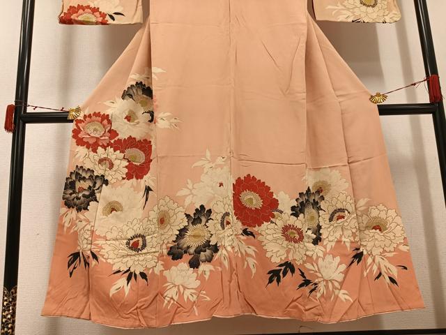 平和屋着物●アンティーク　大正ロマン　訪問着　花尽くし　金彩　正絹　逸品　AABI7347ph