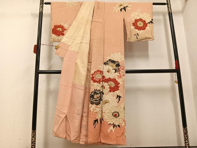 平和屋着物●アンティーク　大正ロマン　訪問着　花尽くし　金彩　正絹　逸品　AABI7347ph