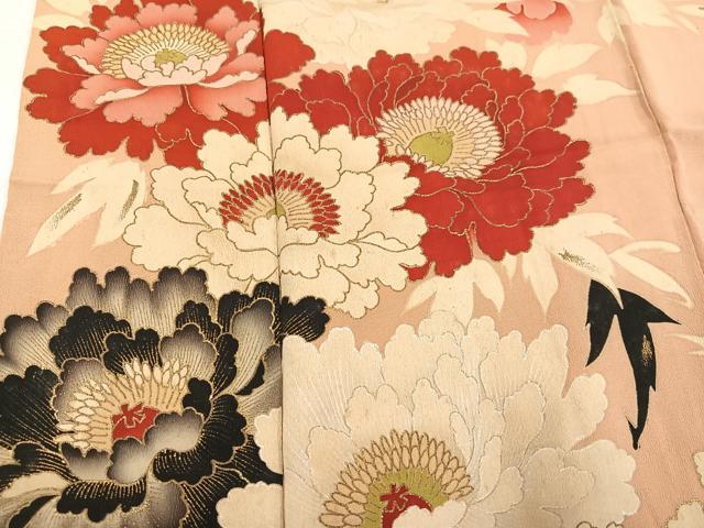 平和屋着物●アンティーク　大正ロマン　訪問着　花尽くし　金彩　正絹　逸品　AABI7347ph