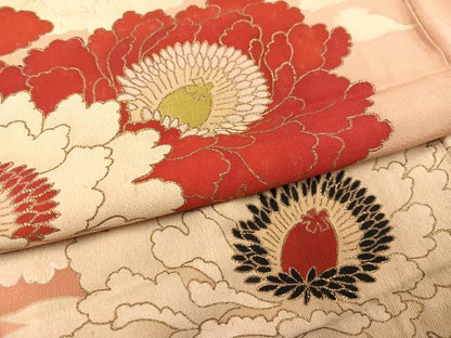 平和屋着物●アンティーク　大正ロマン　訪問着　花尽くし　金彩　正絹　逸品　AABI7347ph