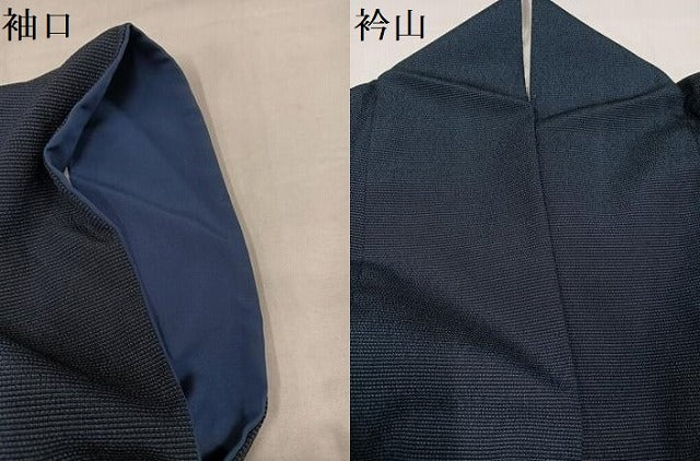 平和屋着物●本塩沢　みじん格子　正絹　逸品　AABI7350ph