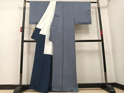 平和屋着物●江戸小紋　丸山茂夫　鮫小紋柄　正絹　逸品　未使用　AABI7352ph