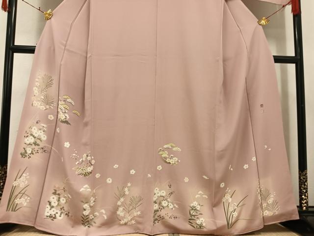 平和屋着物●京加賀友禅　松本健一　訪問着　草花文　暈し染め　正絹　逸品　AABI7358ph