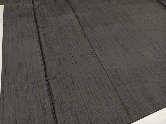 平和屋着物●上質な紬　色無地　消炭色　正絹　逸品　AABI7365ph