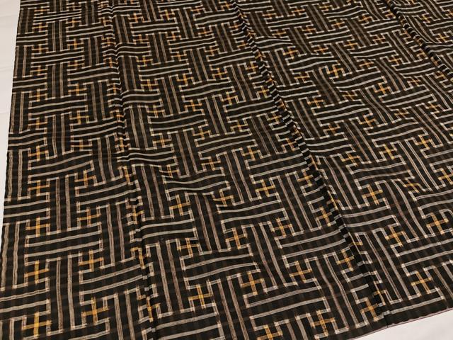平和屋着物●本場大島紬　龍郷絣　秋名バラ　アンサンブル　正絹　逸品　AABI7367ph