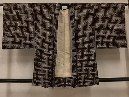 平和屋着物●本場大島紬　龍郷絣　秋名バラ　アンサンブル　正絹　逸品　AABI7367ph