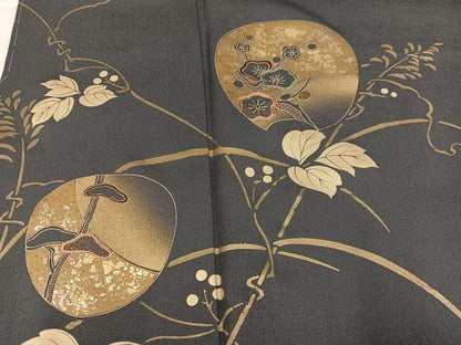 平和屋着物●訪問着　竹屋町刺繍　草花文　金彩　正絹　逸品　未使用　AABI7370ph