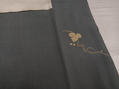 平和屋着物●訪問着　竹屋町刺繍　草花文　金彩　正絹　逸品　未使用　AABI7370ph