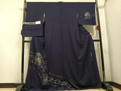 平和屋着物●和田光正監修　京金彩　日光　訪問着　花唐草文　反端付き　正絹　逸品　未使用　AABI7371ph