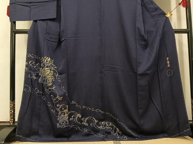 平和屋着物●和田光正監修　京金彩　日光　訪問着　花唐草文　反端付き　正絹　逸品　未使用　AABI7371ph