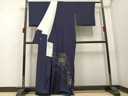 平和屋着物●和田光正監修　京金彩　日光　訪問着　花唐草文　反端付き　正絹　逸品　未使用　AABI7371ph