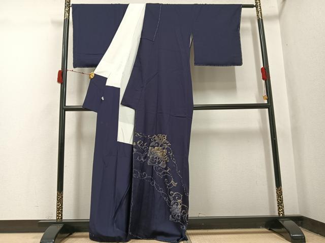 平和屋着物●和田光正監修　京金彩　日光　訪問着　花唐草文　反端付き　正絹　逸品　未使用　AABI7371ph